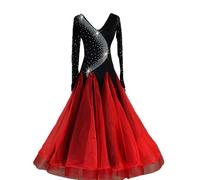 Hynyjxjy Red,XL, Ballroom Dance Competition Dresses Women's Tango Foxtrot Performance Dancing Clothes Waltz Salsa Dancing Outfit