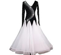 Hynyjxjy White,M, Ballroom Dance Competition Dresses Women's Tango Foxtrot Performance Dancing Clothes Waltz Salsa Dancing Outfit