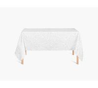 HYO White Chic-MR18 Tablecloth, Satin Polyester Canvas, Laminated with Transparent Vinyl Laminate, 250 g, Multicoloured, 140 x 180 cm