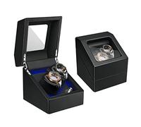HYO&ZOY Double Watch Winder for Automatic Watches AC Adapter or Battery Powered with Quiet Motor LED 5 Rotation Mode Setting View Window for Men's and Women's Watches