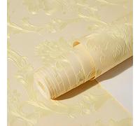 HYO&ZOY Wallpaper Peel and Stick Wallpaper Non-Woven Self-Adhesive Embossed 3D Contact Paper Removable Non-Woven Wallpaper for Girls Bedroom Living Room Wall Home Decorative 118 * 20.8inch(Yellow)
