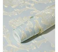HYO&ZOY Wallpaper Peel and Stick Wallpaper Non-Woven Self-Adhesive Embossed 3D Contact Paper Removable Non-Woven Wallpaper for Girls Bedroom Living Room Wall Home Decorative 118 * 20.8inch(Blue)