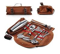 Hyoank Travel Bartender Kit | Professional 24-Pieces Complete Cocktail Set with Stylish Portable Travel kit Bag | Travel Bar Set for Home Cocktail Making, Work, Parties, Camping