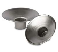 Hyoola 2 Pack Candle Drip Protectors Reusable Metal Candlestick Liners - Safety Pin Holds Candles in Place - Silver