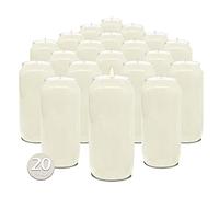 Hyoola 7 Day White Memorial Candles - 20 Pack Grave Candles for Religious, Memory, Vigil and Emergency Use - 100% Vegetable Oil Wax in Plastic Jar Container