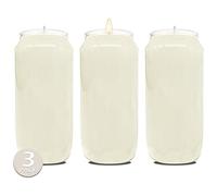 Hyoola 7 Day White Memorial Candles - 3 Pack Grave Candles for Religious, Memory, Vigil and Emergency Use - 100% Vegetable Oil Wax in Plastic Jar Container