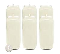 Hyoola 7 Day White Memorial Candles - 6 Pack Grave Candles for Religious, Memory, Vigil and Emergency Use - 100% Vegetable Oil Wax in Plastic Jar Container