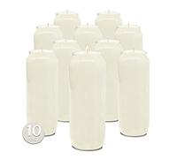 Hyoola 9 Day White Memorial Candles - 10 Pack Grave Candles for Religious, Memory, Vigil and Emergency Use - 100% Vegetable Oil Wax in Plastic Jar Container