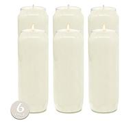 Hyoola 9 Day White Memorial Candles - 6 Pack Grave Candles for Religious, Memory, Vigil and Emergency Use - 100% Vegetable Oil Wax in Plastic Jar Container