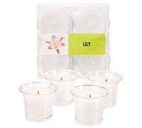 Hyoola Clear Cup Scented Votive Candles - Lily Votive Candles Scented - 12 Hour Burn Time - 4 Pack - European Made