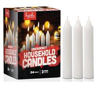 Hyoola Emergency Candles - 24 Pack White Short Taper Candles - Unscented - Emergency Candles for Home and Emergency Kit