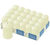 Hyoola Ivory Pillar Candles 50/100 mm (2 x 4 Inch) - 24 Pack Unscented Pillar Candle Set - European Made