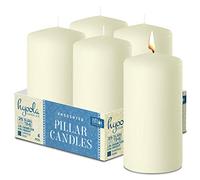 HYOOLA Ivory Pillar Candles 50/100 mm (2 x 4 Inch) - Unscented Pillar Candle Set of 4 - European Made