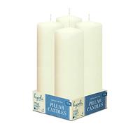 Hyoola Ivory Pillar Candles 50/200 mm (2x8 Inch) - 4 Pack Unscented Pillar Candle Set - European Made