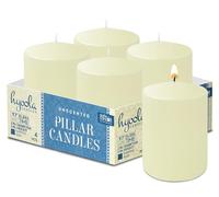Hyoola Ivory Pillar Candles 50/75 mm (2 x 3 Inch) - Unscented Pillar Candle Set of 4 - European Made