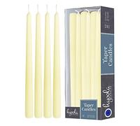 Hyoola Ivory Taper Candles - 350 mm (14 Inch) Unscented Dripless Taper Candles - 12 Hour Burn Time - 12 Pack