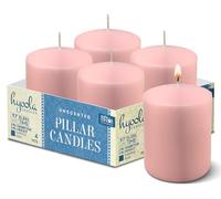 Hyoola Light Pink Pillar Candles 50/75 mm (2x3 Inch) - 4 Pack Unscented Pillar Candles Pack - European Made