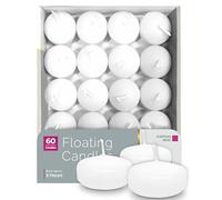 Hyoola Premium White Floating Candles Pack of 60 - Burn Time 3 Hours - 45 mm - Made in Europe