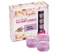 Hyoola Scented Tealight Candles - Clear Cup - Vanilla Lavender Scented Tealights Candles - 6 Hour Burn Time - 15 Pack - European Made