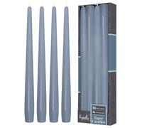 Hyoola Tall Taper Candles - 250 mm (10 Inch) Grey Blue Unscented Dripless Taper Candles - 8 Hour Burn Time - 4 Pack