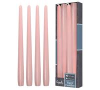 Hyoola Tall Taper Candles - 250 mm (10 Inch) Light Pink Unscented Dripless Taper Candles - 8 Hour Burn Time - 4 Pack