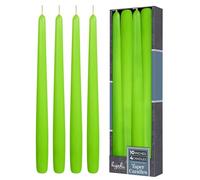 Hyoola Tall Taper Candles - 250 mm (10 Inch) Lime Green Unscented Dripless Taper Candles - 8 Hour Burn Time - 4 Pack