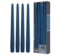 Hyoola Tall Taper Candles - 250 mm (10 Inch) Midnight Blue Unscented Dripless Taper Candles - 8 Hour Burn Time - 4 Pack