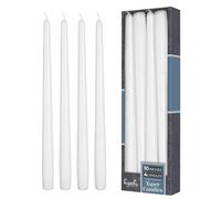 Hyoola Tall Taper Candles - 250 mm (10 Inch) White Unscented Dripless Taper Candles - 8 Hour Burn Time - 4 Pack