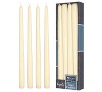 Hyoola Tall Taper Candles - 250 mm (10 Inch) Wool White Unscented Dripless Taper Candles - 8 Hour Burn Time - 4 Pack
