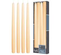 Hyoola Tall Taper Candles - 300 mm (12 Inch) Cream Unscented Dripless Taper Candles - 10 Hour Burn Time - 4 Pack