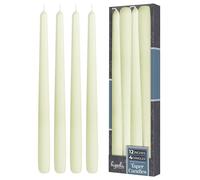 Hyoola Tall Taper Candles - 300 mm (12 Inch) Ivory Unscented Dripless Taper Candles - 10 Hour Burn Time - 4 Pack
