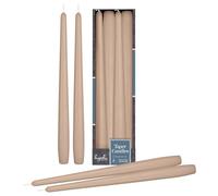 Hyoola Tall Taper Candles - 300 mm (12 Inch) Sahara Beige Unscented Dripless Taper Candles - 10 Hour Burn Time - 4 Pack