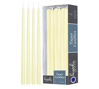 Hyoola Tall Taper Candles - 400 mm (16 Inch) Ivory Unscented Dripless Taper Candles - 14 Hour Burn Time - 8 Pack