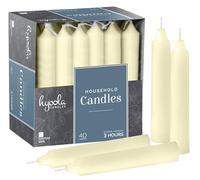 Hyoola Taper Candles - 10 cm Candle Sticks (4 Inch) Ivory Dripless, Unscented Dinner Candle - 40 Pack European Made Candles 3 Hour Burn Time