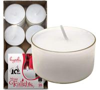 Hyoola Tealight Candles - 16 Pack - White Jumbo Unscented Tealights - Long Burning 10 Hour Tea Lights Candles
