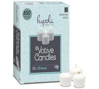 Hyoola Votive Candles - 10 Hour Burn Time Unscented Candles Pack of 100 - White Candles - European Made