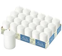 HYOOLA White Pillar Candles 50/75 mm (2 x 3 Inch) - 24 Pack Unscented Pillar Candle Set - European Made