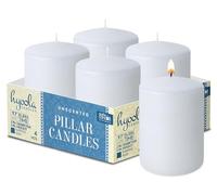 Hyoola White Pillar Candles 50/75 mm (2 x 3 Inch) - Unscented Pillar Candle Set of 4 - European Made