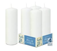 Hyoola White Pillar Candles 75/225 mm (3 x 9 Inch) - 4 Pack Unscented Pillar Candle Set - European Made