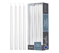 Hyoola White Taper Candles - 350 mm (14 Inch) Unscented Dripless Taper Candles - 12 Hour Burn Time - 12 Pack
