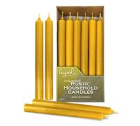 Hyoola Yellow Dinner Candles - 250 mm (10 Inch) - 12 Pack - Rustic Unscented - Long Burning 10 Hour