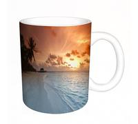 HYOSXC Coffee Mug Funny Mug,Ocean, l Anchor Sailor Sea Directions Theme Old, Blue Sky Green,Tea Cup Cup Gift Birthday Work Office Christmas Printed Coffee Cup 11Oz Cups 330ml Large Coffee Mug