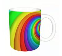 HYOSXC Coffee Mug Funny Mug,Rainbow, Rainbow Flag Pattern Support Pride Lifestyle Freedom,Tea Cup Cup Gift Birthday Work Office Christmas Printed Coffee Cup 11Oz Cups 330ml Large Coffee Mug