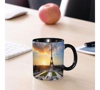 HYOSXW Coffee Mug Funny Mug,Eiffel Tower, Artistic Image of the Eiffel Tower, Paris, Black and Whit,Tea Cup Cup Gift Birthday Work Office Christmas Printed Coffee Cup 11Oz Cups 330ml Large Coffee Mug
