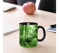 HYOSXW Coffee Mug Funny Mug,Rainforest Sunbeam Among Tree Shadows Idyllic Solitude in the Jungle,Tea Cup Cup Gift Birthday Work Office Christmas Printed Coffee Cup 11Oz Cups 330ml Large Coffee Mug
