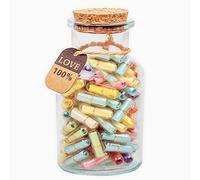 HYOUCHANG capsule letters message in a bottle/happy pills notes/cute stuff/love pills-Cute Gifts for Boyfriend/Girlfriend (100pcs)