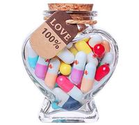 HYOUCHANG Capsule Letters Message in A Bottle - Love Pills - The Love Gifts for Boyfriend and Girlfriend (Heart-shaped Mixed Color 50)