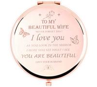 HYOUCHANG Gifts for Wife from Husband- I Love You Wife Gifts Compact Mirror- Romantic Gifts for Wife Anniversary - Wife Birthday Gifts from Husband for Mothers Day, Wedding, Valentines or Christmas