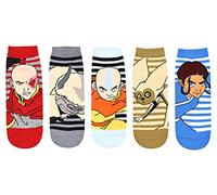 Hyp Avatar: The Last Airbender Aang Appa Yip Yip Striped Juniors/Womens 5 Pack Ankle Socks, Multi, 3.5-9 UK