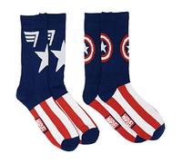Hyp Captain America Marvel Comics Men's 2 Pack Athletic Crew Socks